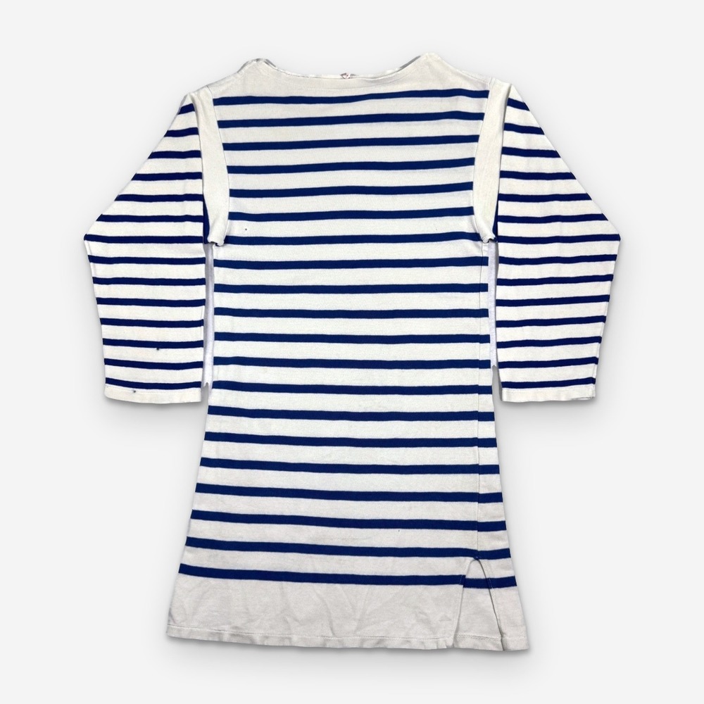 True Vintage 60s HCC Toulon Breton Striped Raschel Knit Shirt Mens S French Navy